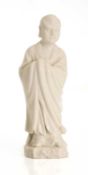 A blanc de Chine figure of a luohan, 20th century,