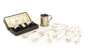 A silver christening mug of inverted tapering cylindrical form, by Crisford & Norris Ltd, Birmingham