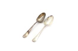 Ten Georgian silver Hanoverian silver tablespoons, various dates and marks,