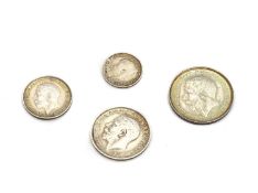 Coins, Great Britain, four George V Maundy coins,