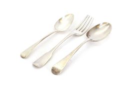 A collection of mixed Georgian and later flatware, various makers and dates,