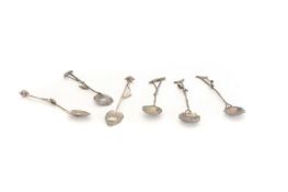 A set of six Liberty & Co silver spoons,