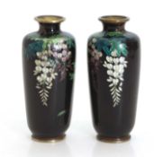 A pair of Japanese cloisonne vases, circa 1900,