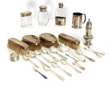 A collection of silver items to include,