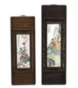 Two Chinese porcelain plaques, second half of 20th century,