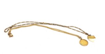 Two pendants on chains,