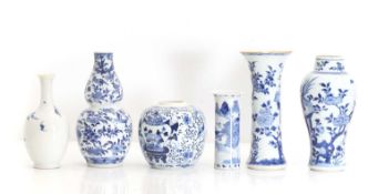 A collection of Chinese blue and white porcelain, late 19th century,