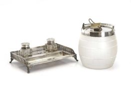 A Victorian silver-plated biscuit barrel, circa 1900,
