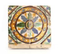 A Spanish ceiling tile, 18th century,