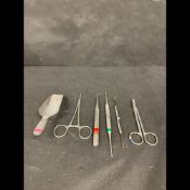 BASIC INSTRUMENT SET - SCOOP, FORCEPS, SCISSORS, AND PROBES (QTY 1)