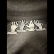SET OF 4 FLAT METAL HAND-SHAPED X-RAY/RADIATION SHIELD TEMPLATES (QTY 1)