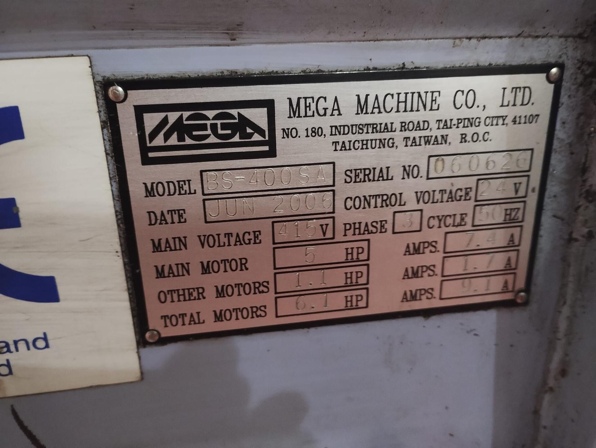 MEGA BS-400 Semi – Automatic Horizontal Bandsaw - Image 4 of 4