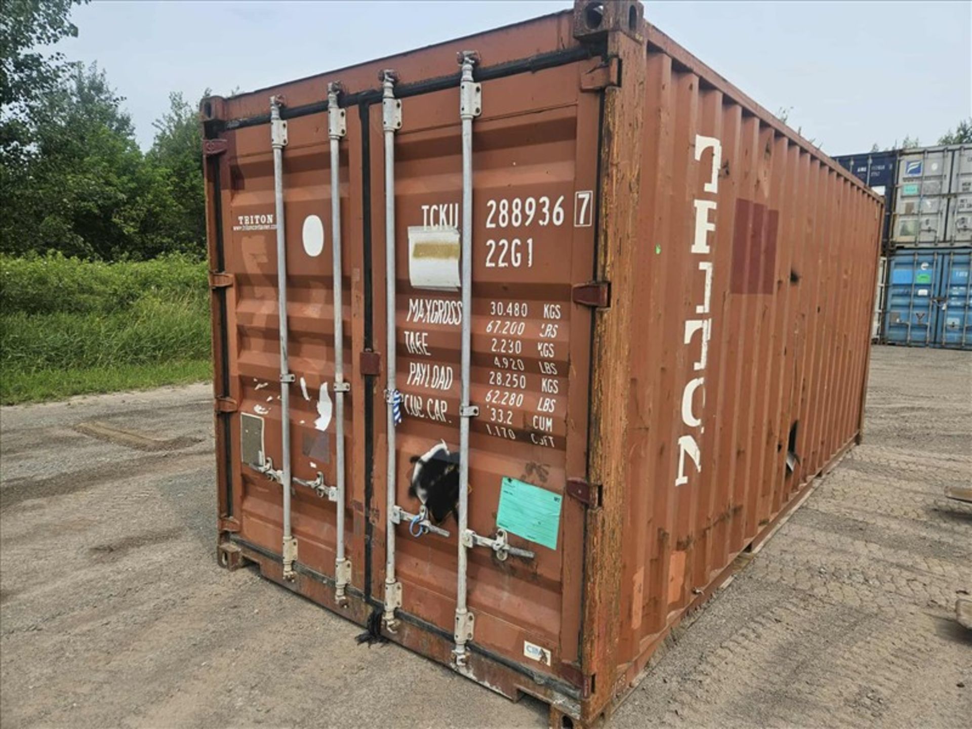 Container Catalog 20 ft. Shipping Container w/ contents, incl: Cable reels, total gross ...