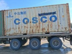 20 ft. Shipping Container w/ contents, incl: Shleving Dividers, Sewer Pipe, Steel Rollers, 2