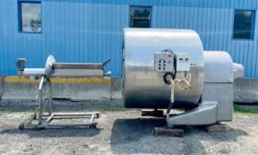 Rotating Drum Tumbler, 76" Diameter X 60" Long, 2000 Lbs Capacity, With Screw Conveyor,interior