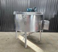 500 Gallon Chester Jensen Jacketed Tank (Kettle), Stainless Steel, With Scrape Agitation,
