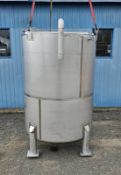 2100 Gallon Stainless Steel Tank,interior dimensions: 77'' diameter x 102'' straight side, top