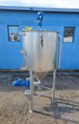 585 Gallon Tank, Stainless Steel, With Mixer & Pump,interior dimensions: 50'' diameter x 49''