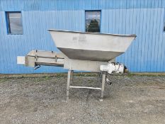 Screw Conveyor, 14'' Diameter X 112'' Long,top stainless steel feed hopper: 55'' x 92'' x 22'' deep,