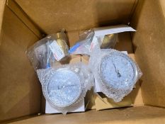 (2) Pressure Gauges 4 inch, stainell steel, w/ (2) Brass Ball Lockout Valves, (2023) [Loc. Sorel-Tr