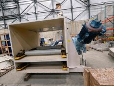 Sorting/conveyor feeder housing, approximately 64 inch inlet belt width, c/w Kumera gearbox, type.