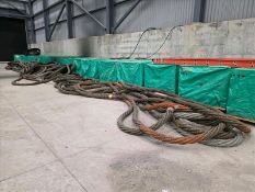 (Lot) Wire Rope Slings, 108 mm dia. ea., 7 M length ea., 250-ton cap. ea. [Loc. Varennes, QC]