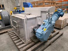 Sorting/conveyor feeder housing, approximately 40 inch inlet belt width, c/w Kumera gearbox, type.