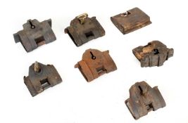 Seven Assorted Metal Padlocks, some with keys