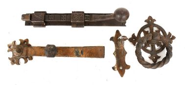 17th Century and Later Metalwares, including: a set of three finely chiselled and engraved hinged