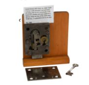 A Solid Block Safe Lock by John Tann, five lever with unusual curved ward dividing the levers (