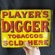 Player's Digger Tobaccos Enamel Advertising Sign