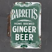 Barrett's Home Brewed Ginger Beer Enamel Advertising Sign