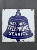 National Telephone Service Enamel Advertising Sign