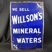 Willson's Mineral Waters Enamel Advertising Sign