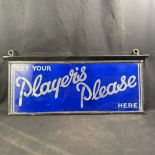 Player's Please Reverse-Painted Glass and Metal Advertising Sign