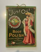 Day and Martin Just Out Boot Polish Advertising Showcard