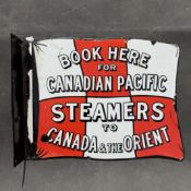 Canadian Pacific Steamers Double-Sided Enamel Flange Sign