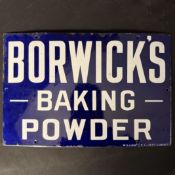 Borwick's Baking Powder Enamel Advertising Sign