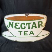 Nectar Tea Die-Cut Enamel Advertising Sign