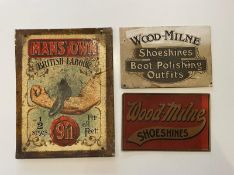 Mans Own and Wood-Milne Advertising Signs
