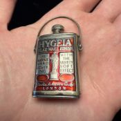 Pinchin Johnson & Co Silver-Plated and Enamel Miniature Paint Can