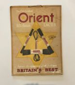 Orient Laces Lithographic Cardboard Advertising Showcard