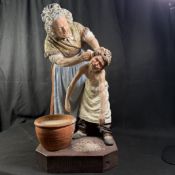 Pears Soap 'You Dirty Boy' Polychrome Terracotta Group by Giovanni Focardi