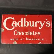 Cadbury's Chocolates Enamel Advertising Sign