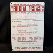 London Borough of Tower Hamlets Enamel Public Health Sign