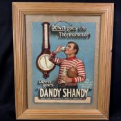 Dandy Shandy Sarsaparilla Cardboard Advertising Sign