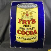 Fry's Breakfast Cocoa Enamel Advertising Sign