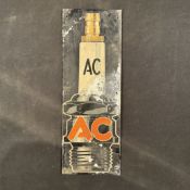 AC Spark Plug Lithographed Tin Advertising Sign