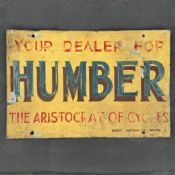 Humber Cycles Metal Advertising Sign: The Aristocrat of Cycles