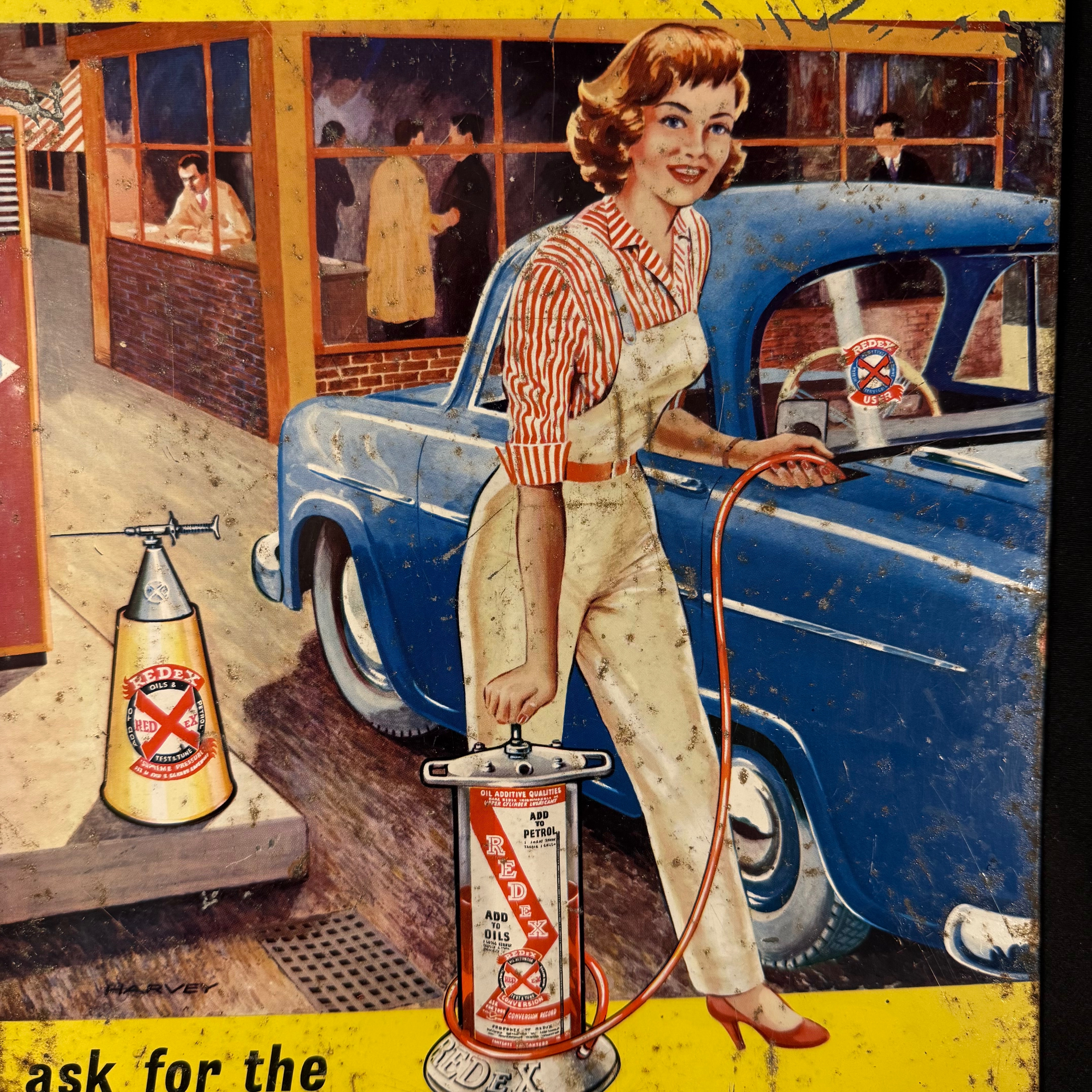 Redex Petrol Additive Lithographed Metal Advertising Sign - Image 2 of 3